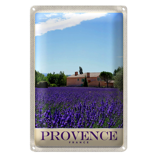 Blechschild Reise 20x30cm Provence Frankreich Natur Haus lila