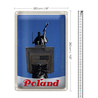 Blechschild Reise 20x30cm Polen Europa Architektur Skulptur