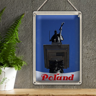 Blechschild Reise 20x30cm Polen Europa Architektur Skulptur