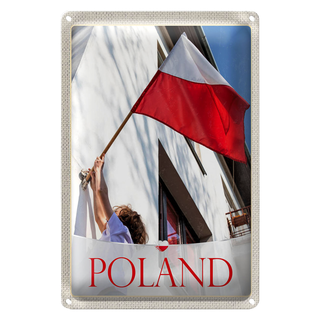 Blechschild Reise 20x30cm Polen Europa Flagge Haus Urlaub