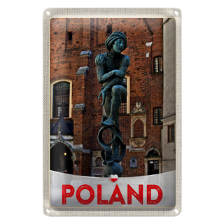 Blechschild Reise 20x30cm Polen Europa Skulptur Altstadt