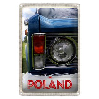 Blechschild Reise 20x30cm Polen Europa Oldtimer Auto 90er