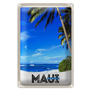Blechschild Reise 20x30cm Maui Hawaii Insel USA Strand Urlaub