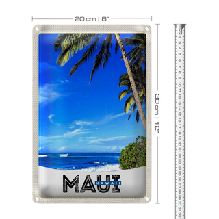Blechschild Reise 20x30cm Maui Hawaii Insel USA Strand Urlaub