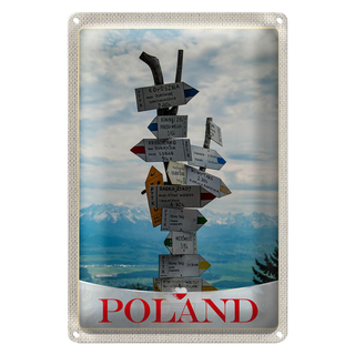 Blechschild Reise 20x30cm Polen Stadt Europaer Berge