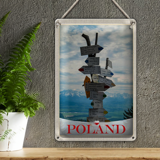 Blechschild Reise 20x30cm Polen Stadt Europaer Berge