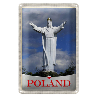 Blechschild Reise 20x30cm Polen Europa weiße Skulptur Urlaub