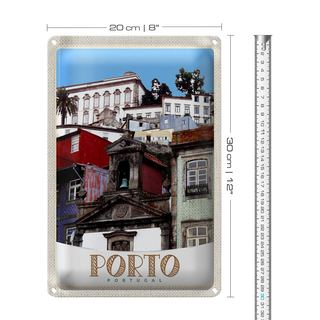 Blechschild Reise 20x30cm Porto Portugal Stadt Europa Urlaub