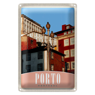Blechschild Reise 20x30cm Porto Portugal Europa Stadt Haus