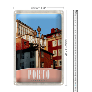 Blechschild Reise 20x30cm Porto Portugal Europa Stadt Haus