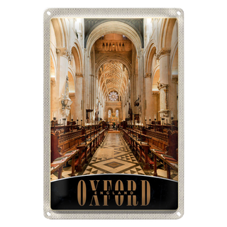Blechschild Reise 20x30cm Oxford England Europa Kirche innen