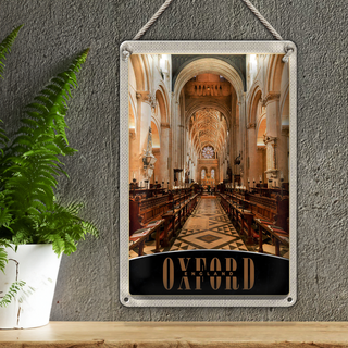 Blechschild Reise 20x30cm Oxford England Europa Kirche innen