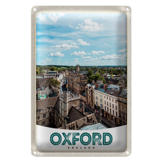 Blechschild Reise 20x30cm Oxford England Europa Innenstadt