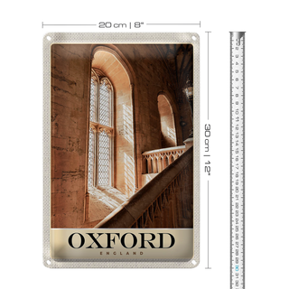 Blechschild Reise 20x30cm Oxford England Europa Architektur