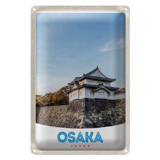 Blechschild Reise 20x30cm Osaka Japan Asien Haus Stadt