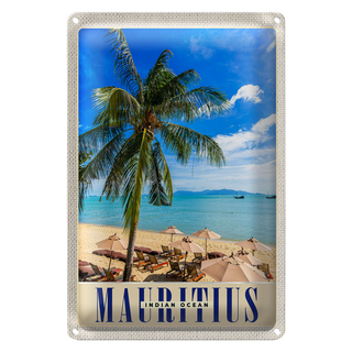 Blechschild Reise 20x30cm Mauritius Indischer Ozean Insel
