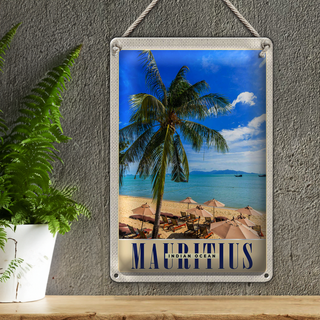 Blechschild Reise 20x30cm Mauritius Indischer Ozean Insel