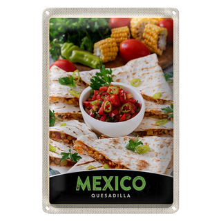 Blechschild Reise 20x30cm Mexiko Quesadilla Amerika scharf