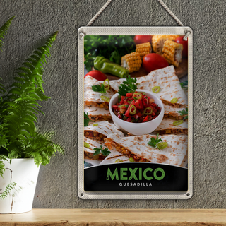 Blechschild Reise 20x30cm Mexiko Quesadilla Amerika scharf