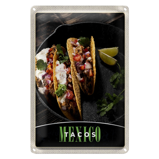 Blechschild Reise 20x30cm Mexiko USA Amerika Tacos Gerichte