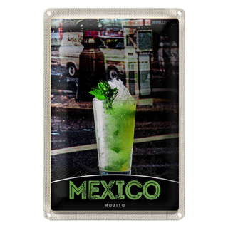 Blechschild Reise 20x30cm Mexiko USA Amerika Mojito Limette