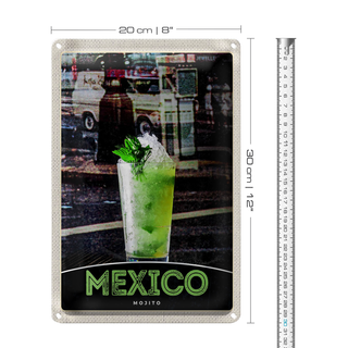 Blechschild Reise 20x30cm Mexiko USA Amerika Mojito Limette