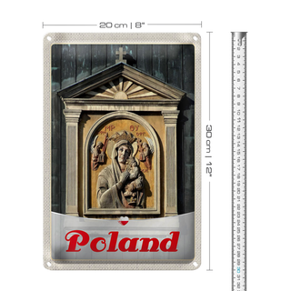 Blechschild Reise 20x30cm Polen Europa Architektur Urlaub