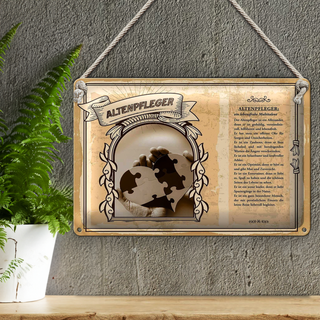 Blechschild Berufe 30x20cm Altenpfleger geduldig hilfsbereit Shild