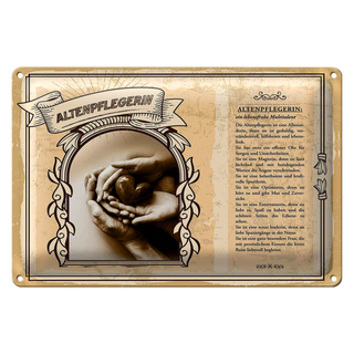 Blechschild Berufe 30x20cm Altenpflegerin lebensfrohe Talent Shild