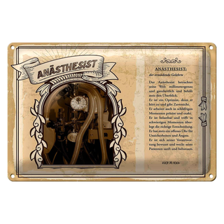 Blechschild Berufe 30x20cm Anästhesist Optimist ganzheitlich
