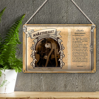 Blechschild Berufe 30x20cm Anästhesist Optimist ganzheitlich