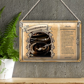 Blechschild Berufe 30x20cm Antiquitätenhändler Detail Schätze