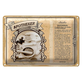 Blechschild Berufe 30x20cm Apotheker Risiken Nebenwirkungen
