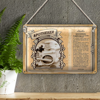 Blechschild Berufe 30x20cm Apotheker Risiken Nebenwirkungen