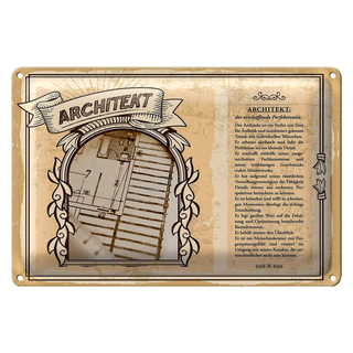 Blechschild Berufe 30x20cm Architekt Perefektionist Stylist