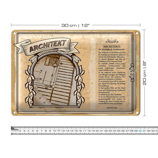 Blechschild Berufe 30x20cm Architekt Perefektionist Stylist