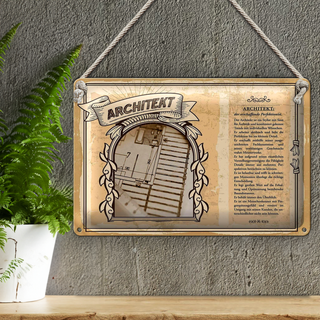 Blechschild Berufe 30x20cm Architekt Perefektionist Stylist