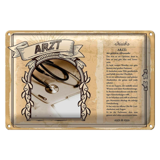 Blechschild Berufe 30x20cm Arzt Optimist Mut Zuversicht Wunde
