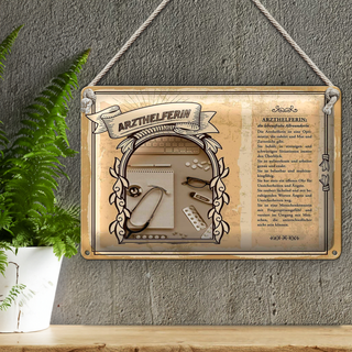 Blechschild Berufe 30x20cm Arzthelferin Optimistin belastbar