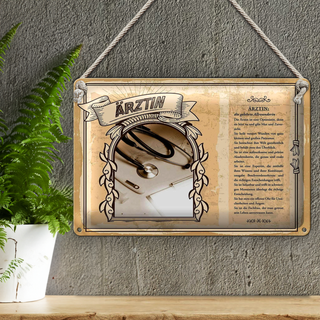 Blechschild Berufe 30x20cm Ärztin Expertin Mut Zuversicht