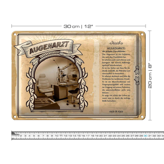 Blechschild Berufe 30x20cm Augenarzt exakte Adlerauge Detail