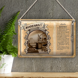 Blechschild Berufe 30x20cm Augenarzt exakte Adlerauge Detail