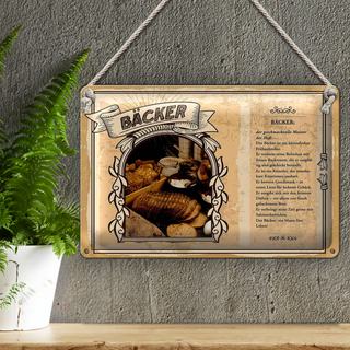 Blechschild Berufe 30x20cm Bäcker geschmackvolle Meister Hefe