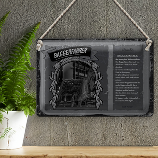 Blechschild Berufe 30x20cm Baggerfahrer Staub Lärm baggert