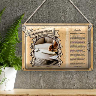 Blechschild Berufe 30x20cm Bankangestellte Konten Überblick