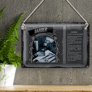 Blechschild Berufe 30x20cm Barber Stylist kreativ Geschmack