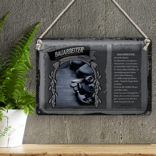 Blechschild Berufe 30x20cm Bauarbeiter starker Macher eifrig