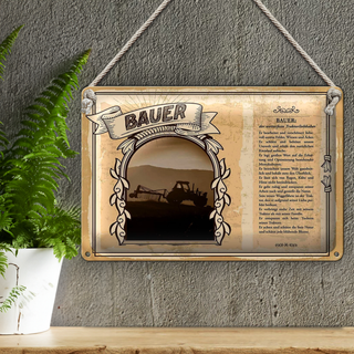 Blechschild Berufe 30x20cm Bauer wetterfest Traktorliebhaber