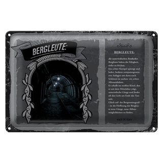 Blechschild Berufe 30x20cm Bergleute sprengt bohren Berge