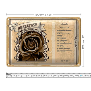 Blechschild Berufe 30x20cm Bestatterrateur Kosmetiker